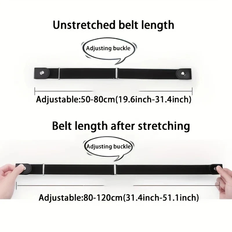 1pc No Buckle Elastic Waist Belt, Stretch Adjustable Belt for Jeans Dresses, Invisible Comfort Belt for Women Men, Belts