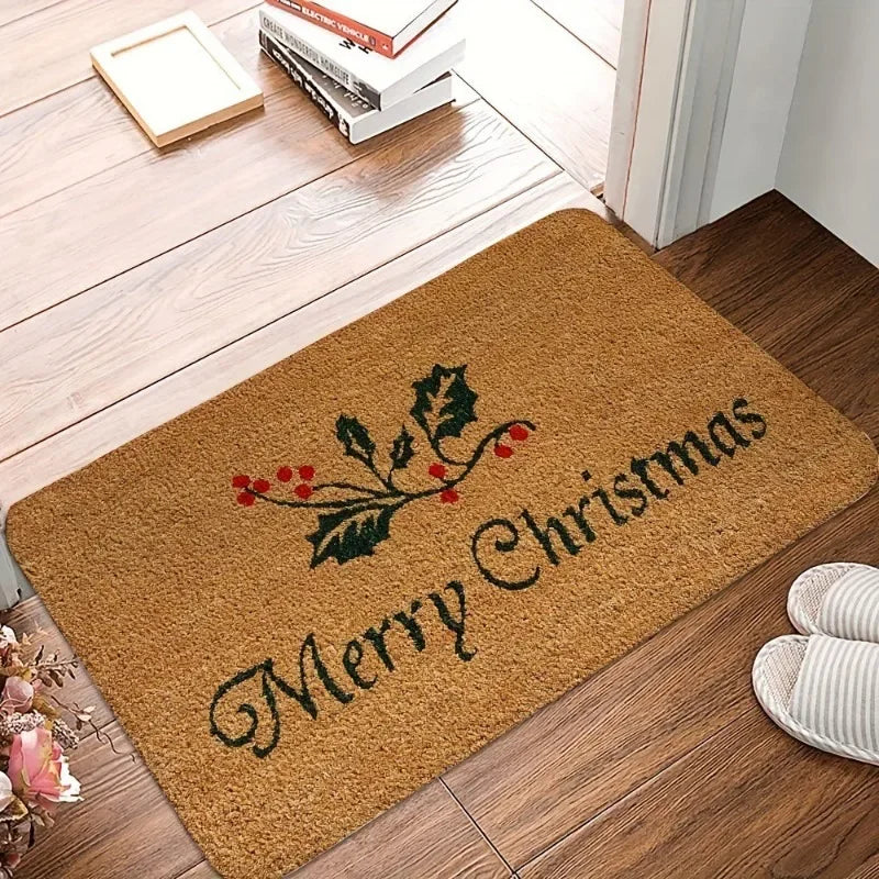 VIKAMA 2025 Christmas Reindeer Doormat Kitchen Rug Indoor Outdoor Entryway Carpet Holiday Home Decor Happy New Year 2026