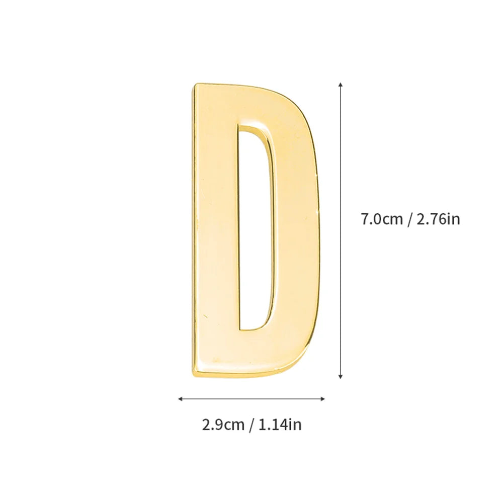 1Pcs Metal Self Adhesive House Number English Alphabet Letters for Apartment Room Door Plate Table Mailbox Number Stickers 7*3cm