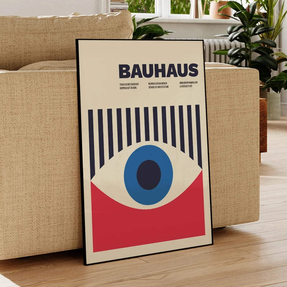 Modern Abstract Geometry Bauhaus Eye Poster Wall Art Aluminum Frame Prints Canvas Painting Poster Living Room Home Decor