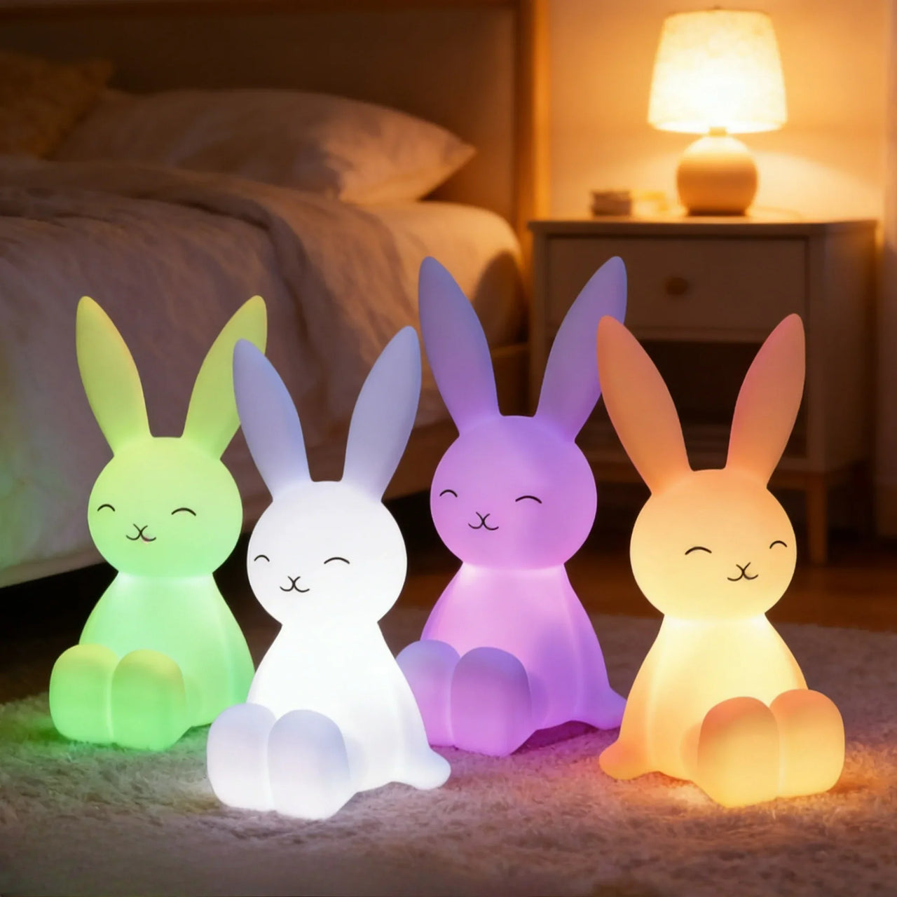 Cute Lighting Rabbit Mood Light Night Light LED Lights Amps for Room Writing Lamp Desk Lamp Children's Night Lamp Gift