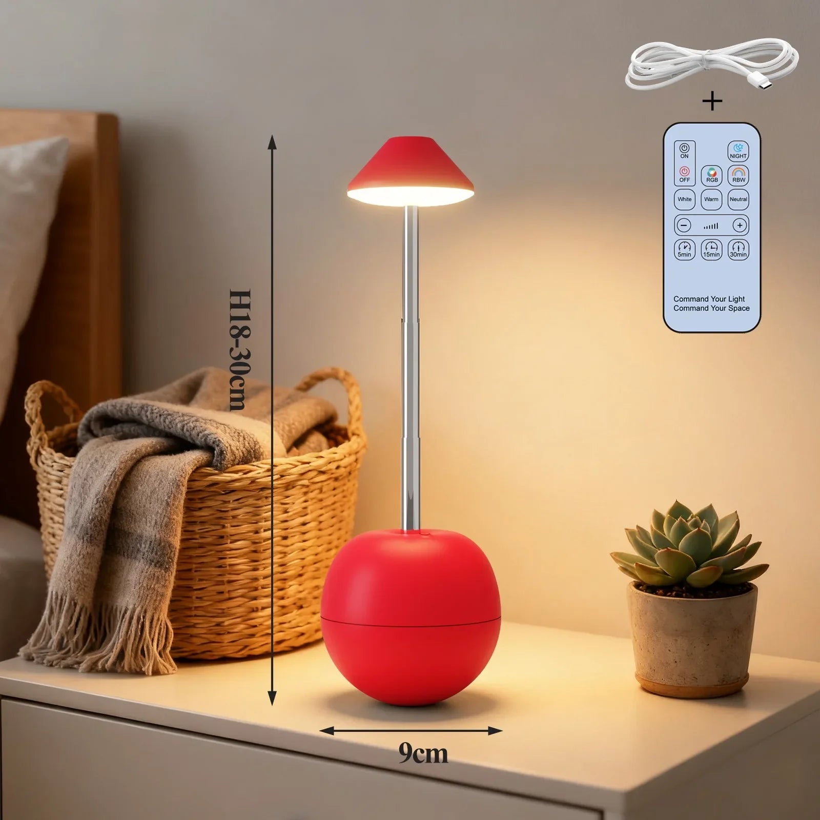 LED Touch Desk Lamp with Remote Control Adjustable Height Desk Light RGB Light Suitable for Living Room Bedroom Bedside Lamp