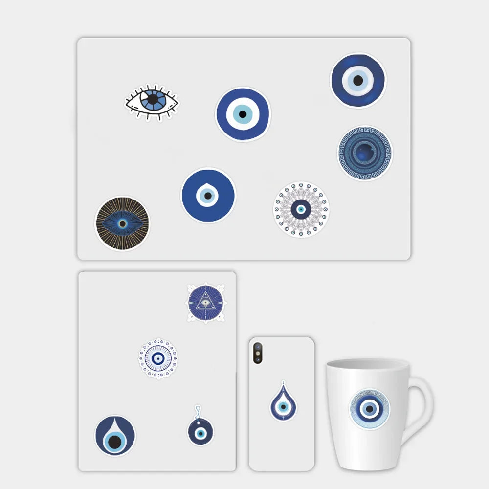 10/30/50pcs Gothic Turkish Evil Eye Graffiti Stickers Aesthetic Decals Skateboard Motorcycle Phone Car Cool Waterproof Sticker