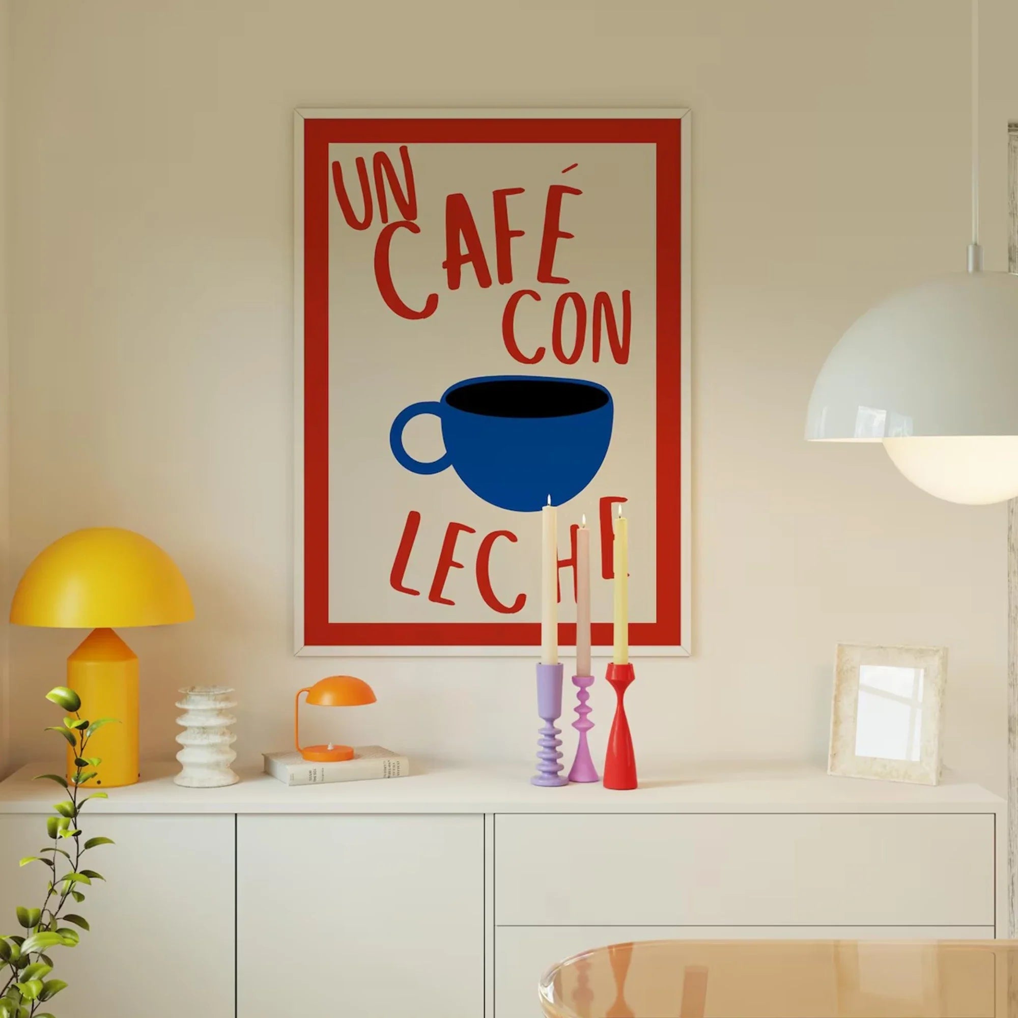 Cafe Con Leche Spanish Kitchen Coffee Lovers Wall Art Print Canvas Painting Poster Picture For Living Room,Bedroom Home Decor