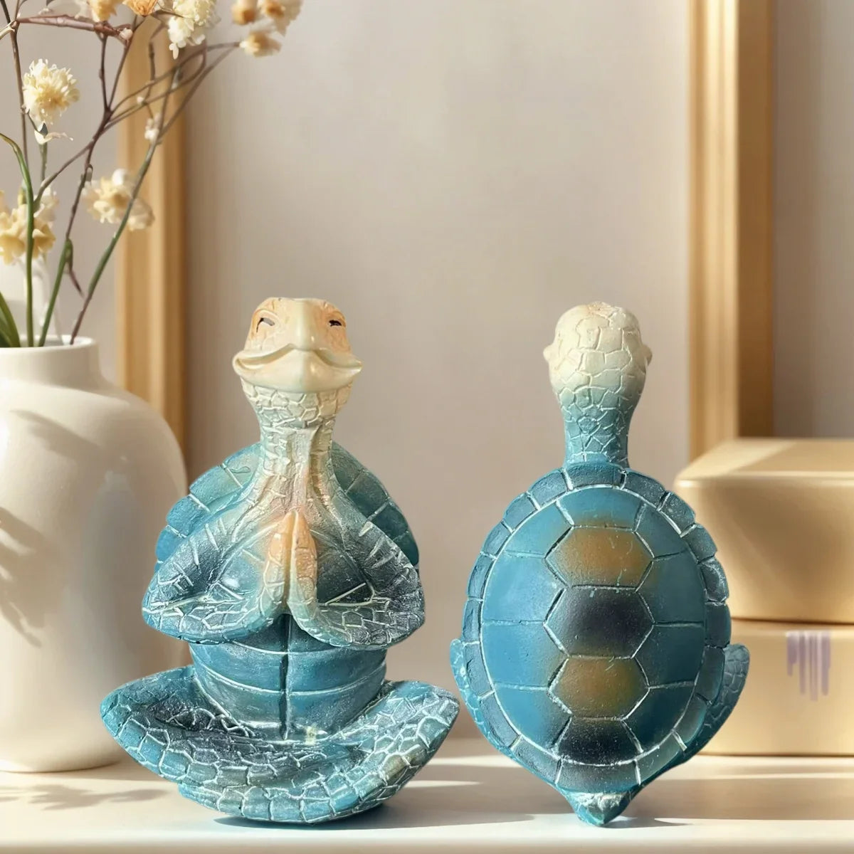 1 Piece of Resin Craft Meditation Turtle Statue, Resin Zen Decoration, Home and Garden Sculptures, Resin Zen Decoration Suitable for Turtle Enthusiasts and Collectors.
