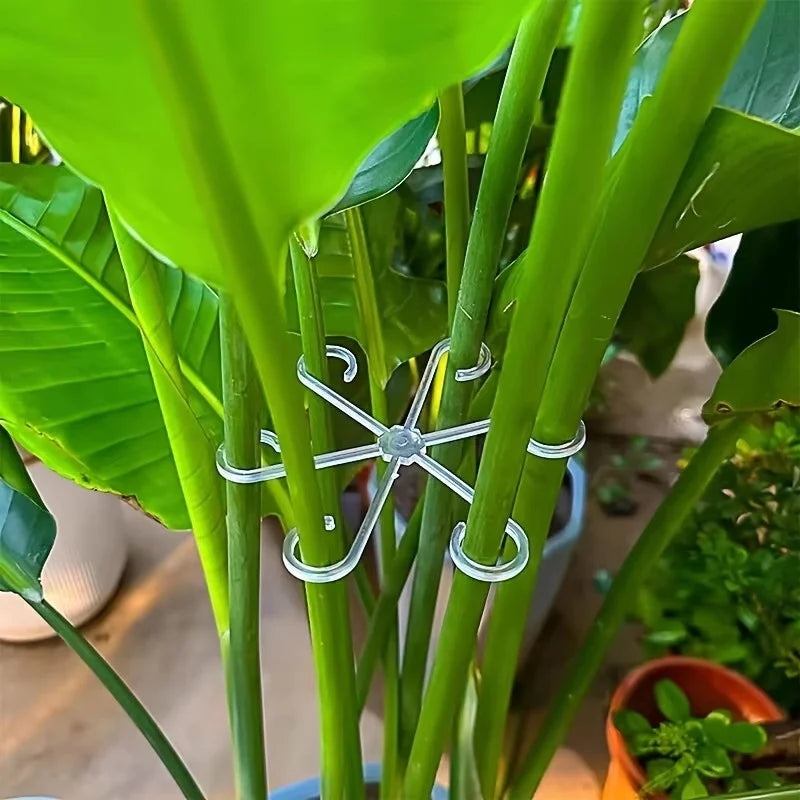 4Pcs Hanging Plant Stand Anti-Toppling Support Pole Plastic Hooks Fixator Flower Hydroponic Folding Fixed Garden Accessories
