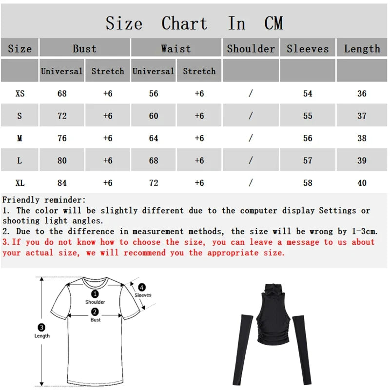 Woman Clothes Fall 2025 Tank Top Sleeve Cover Sleevless Side Pleats Turtleneck T-shirt  Sexy Ribbed Knitted Tops Y2k 2529