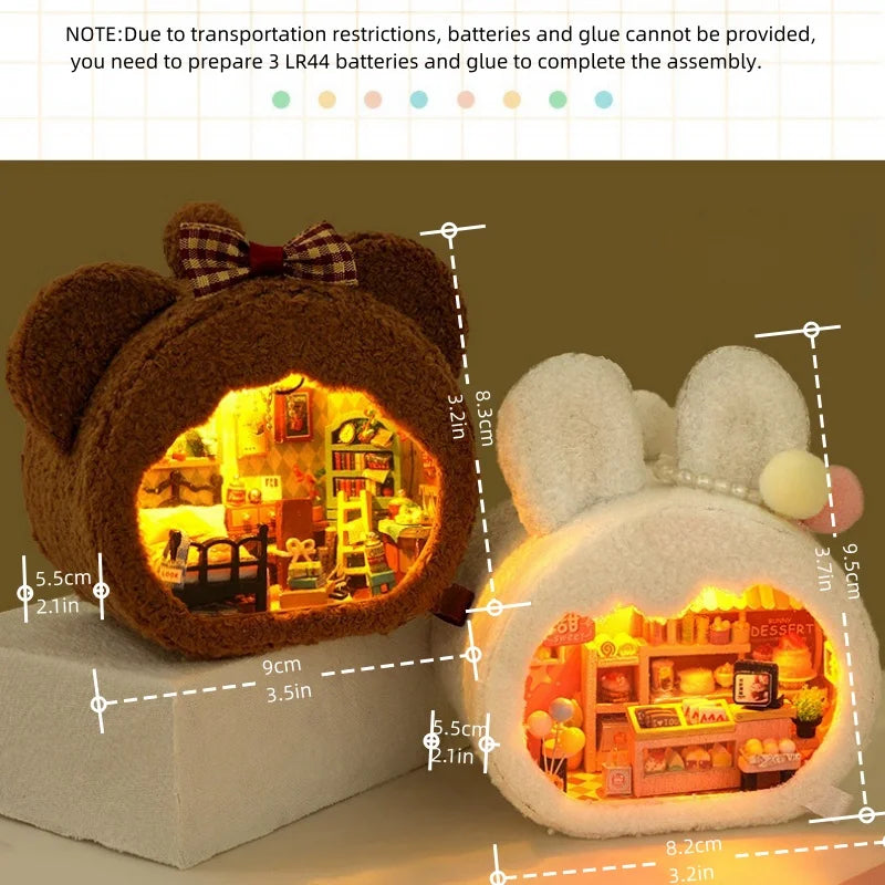 1pc,Diy Wooden Doll House,Assembly Model Kit,3d Puzzle, Birthday Gifts for teenagers and adults,Home Decor Micro Model