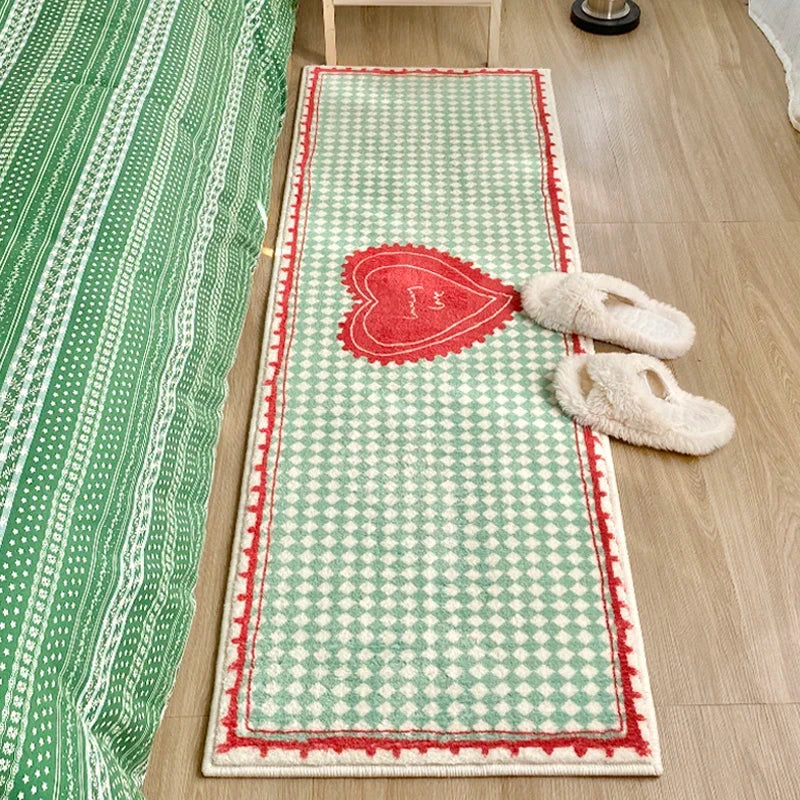 VIKAMA Ins Style Cashmere Long Strip Rug Comfort Cooling Bedroom Bed Blanket Bay Window Blanket Cloakroom Carpet Home Decor