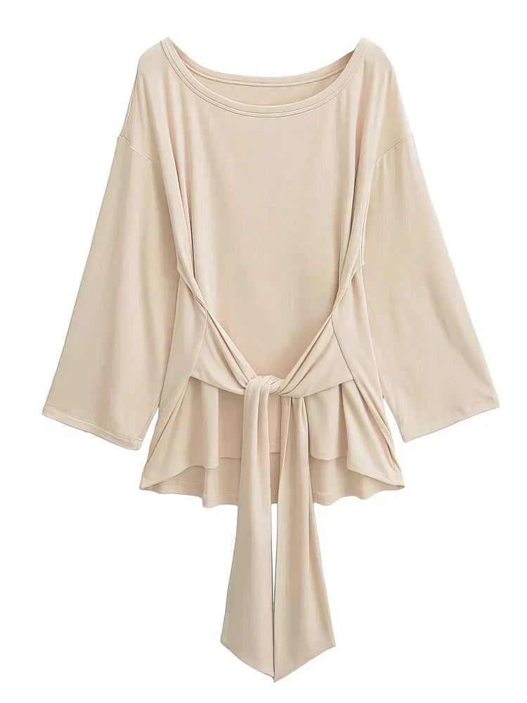 Sexy Thin See Through Long sleeve Oversize T shirt Women Bandage Off shoulder Top Female Basic Long Tees Korean Chic Lady New