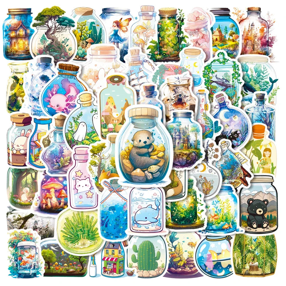 10/30/50pcs Cartoon Magic Potion Bottle Graffiti Stickers Decals Laptop Suitcase Phone Notebook Guitar Decoration Sticker Toys