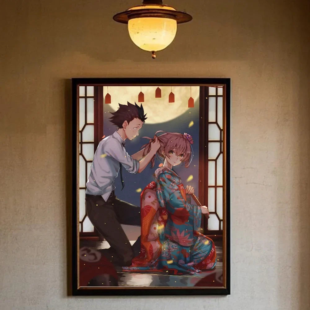 A Silent Voice Movie Poster HD art sticky wall waterproof home living room bedroom bar aesthetic decoration