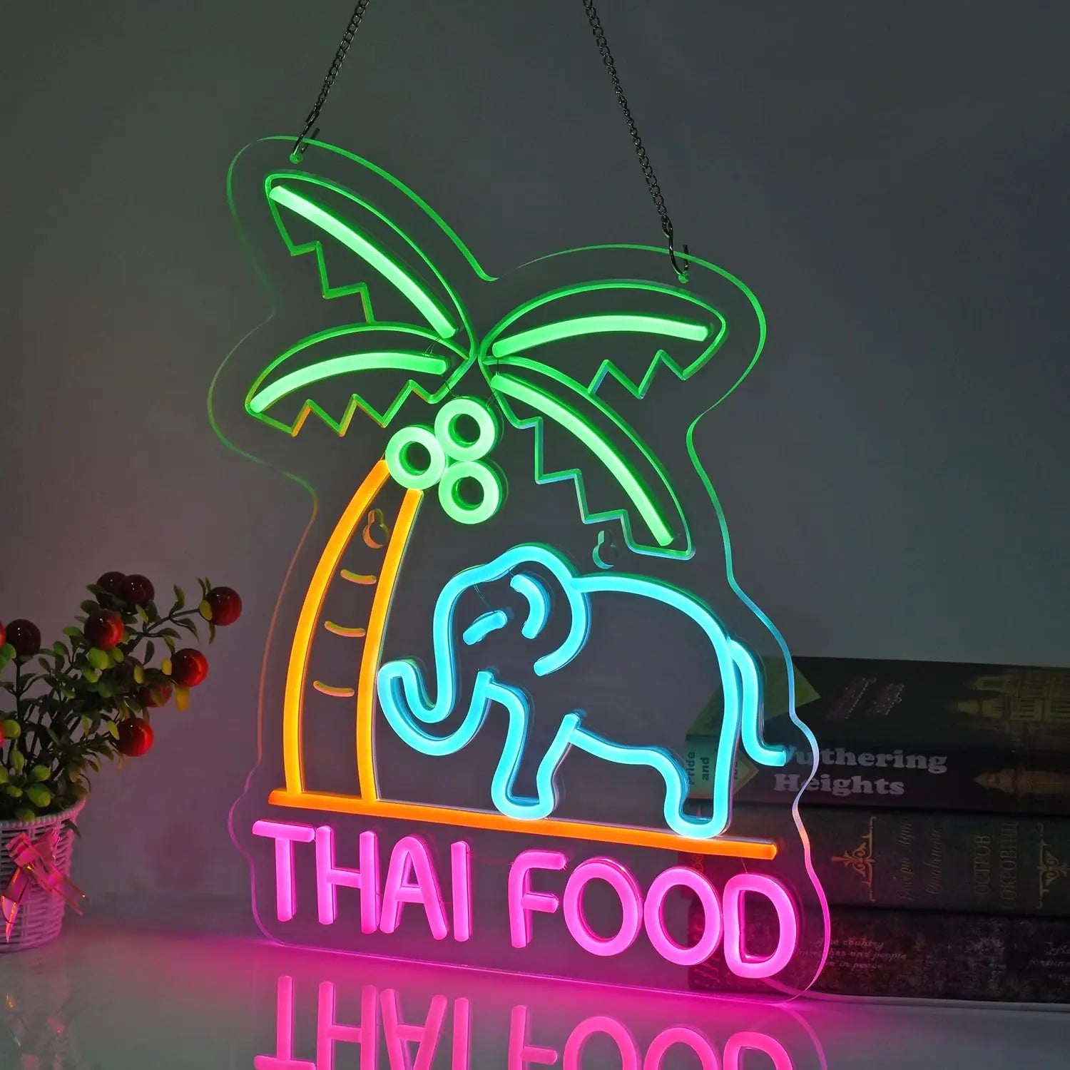 THAI FOOR Neon Sign LED Thailand Neon Light Sign for Shop Signage Shop Indoor Restaurant Bar Sign Shop Decoration USB Powered