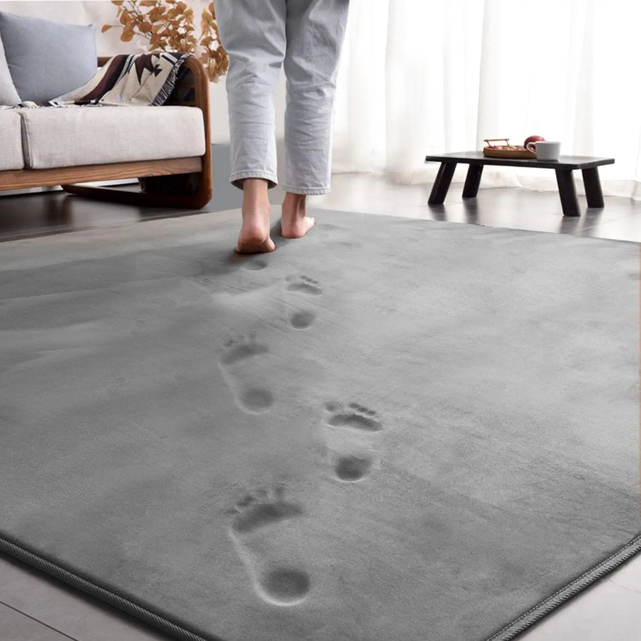 VIKAMA Coral rugs, non-slip low ammunition bedroom living room floor heating in children's room dorm, home decor, electric hot carpet
