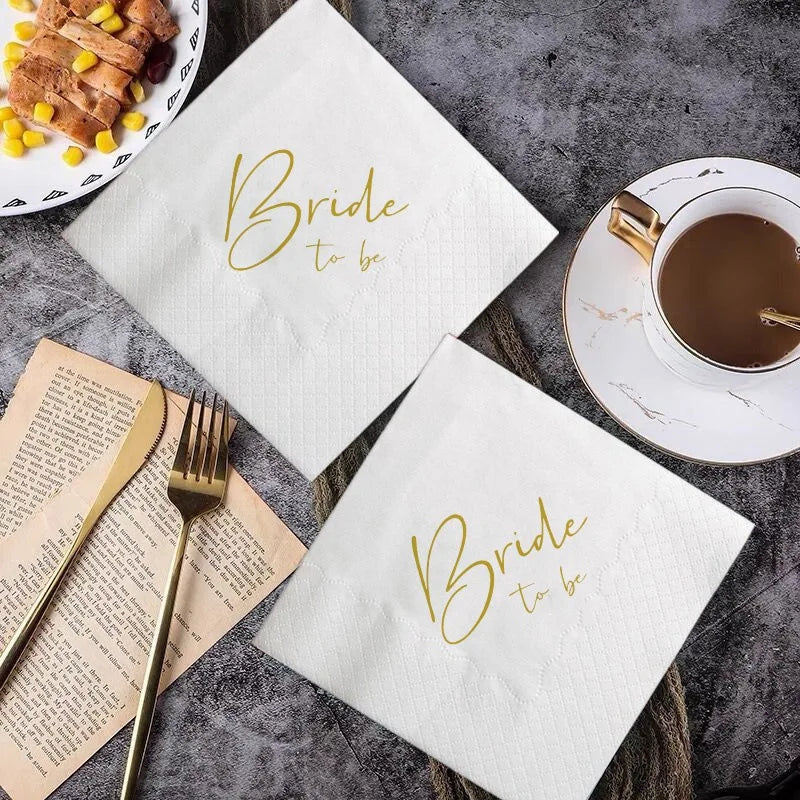 50PCS Bride to be Napkin Wedding Dinner Table Atmosphere Decoration Engagement Party Decoration Wedding Napkin