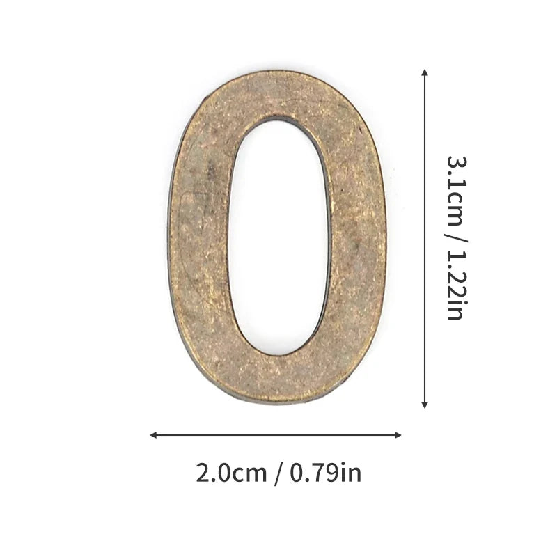 Metal Self Adhesive House Number English Alphabet Letters for Apartment Room Door Plate Table Mailbox Number Stickers 3*2cm