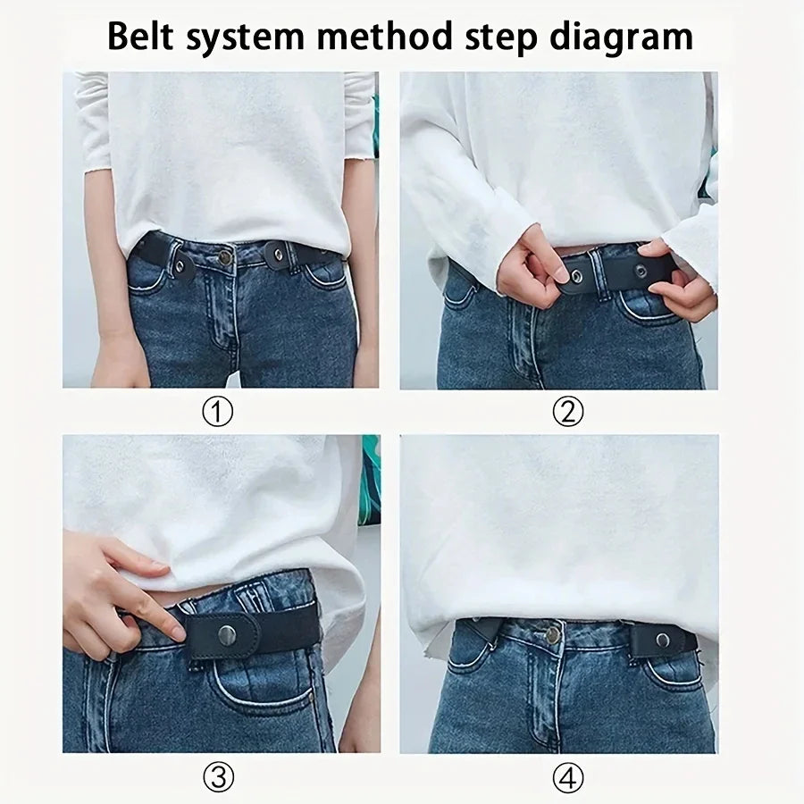 1pc No Buckle Elastic Waist Belt, Stretch Adjustable Belt for Jeans Dresses, Invisible Comfort Belt for Women Men, Belts