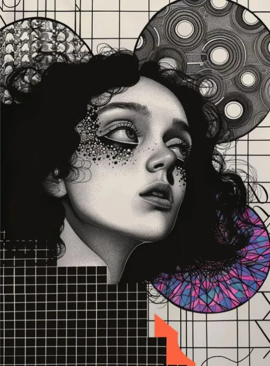 Grid Addiction Canvas Wall Art Surreal Art Beautiful Unique Painting Print Abstract Modern Surrealism Wall Decoration Canvas Art