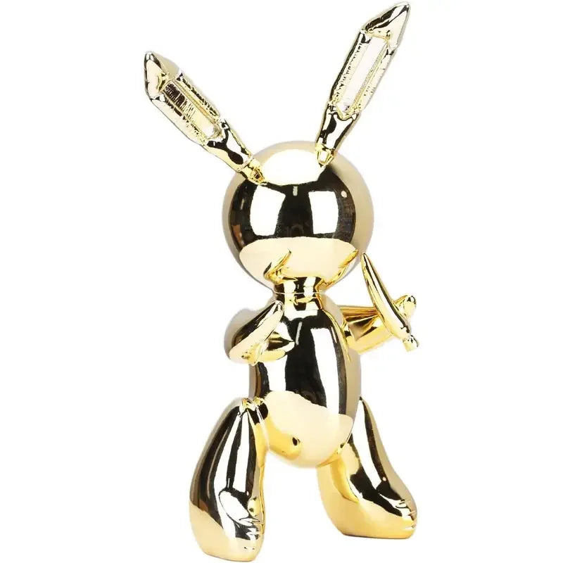 Resin Electroplated Carrot Rabbit Animal Figurine Home Soft Decorations Tabletop Decorations for Living Room And Guests