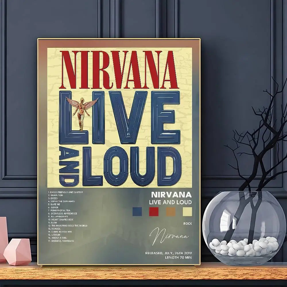 Band N-N-Nir-va-naS Poster HD Art Sticky Wall Waterproof Home Living Room Bar Decoration