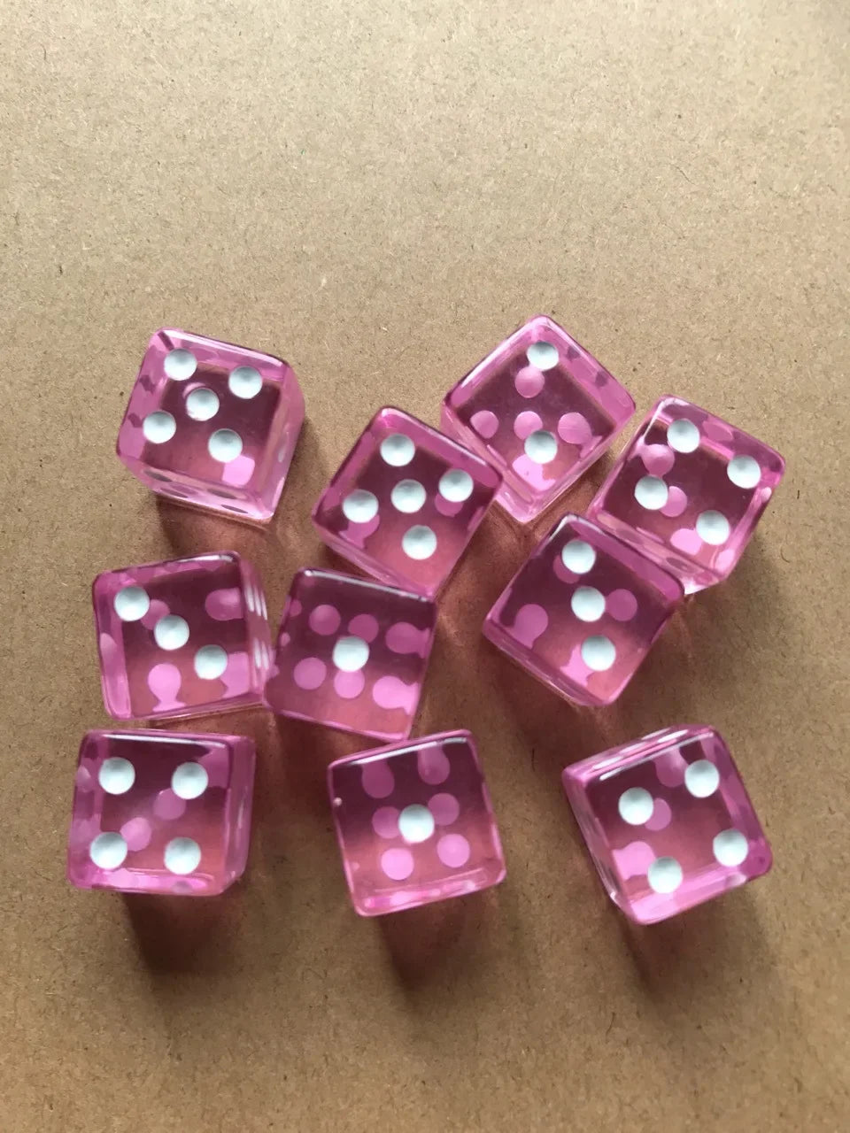 10pcs/set Transparent Dice Right Angle Dice Board Game Accessories 16mm