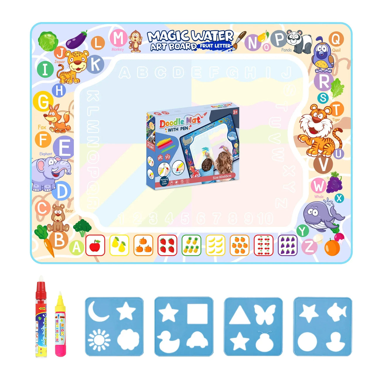 Magic Water Drawing Mat Coloring Doodle Mat with Magic Pens Educational Toys  Painting Board Montessori Toys for Kids Gifts