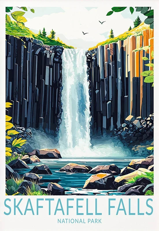 ICELAND Traveling Poster Iceland Reykjavík Kirkjufell Skaftafell Falls Landscape Canvas Painting Wall Pictures Traveling Decor