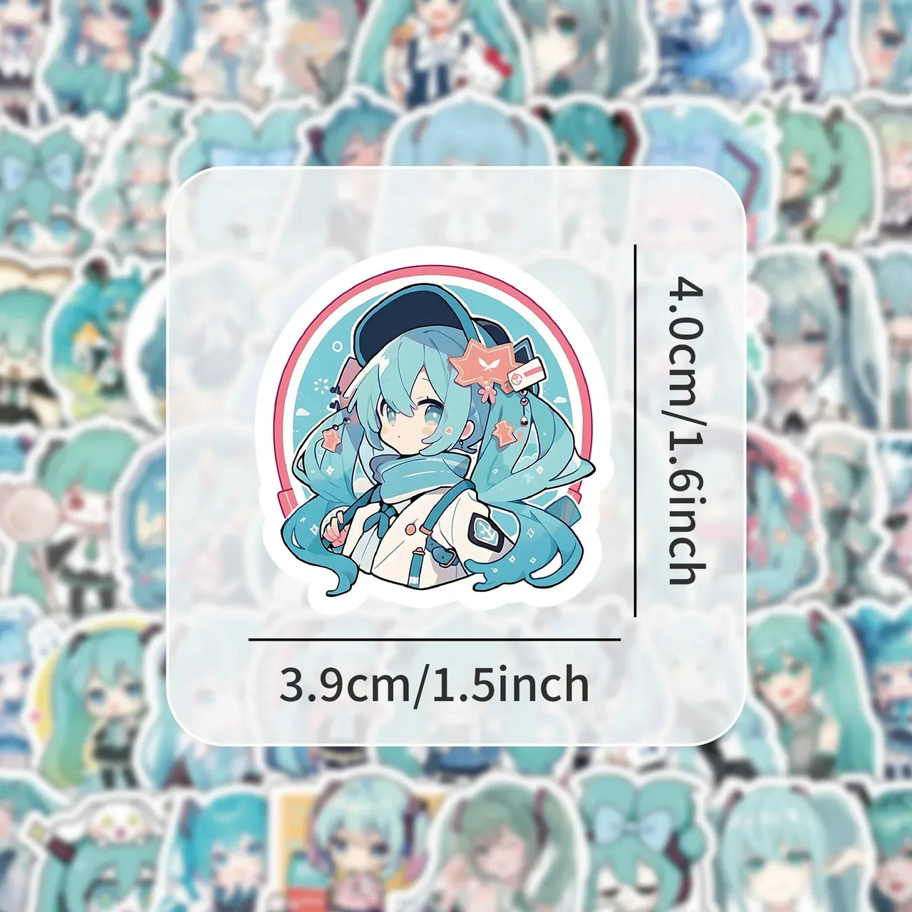 100pcs Hatsune Cute Miku Stickers Pack Waterproof Phone Case Cartoon Journaling Stationery Kawaii Packaging Laptop Sticker