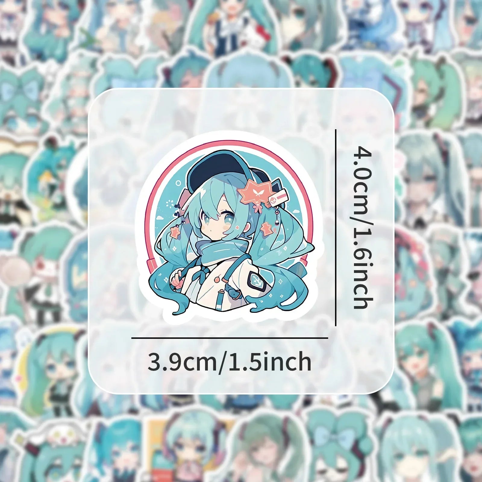 100pcs Hatsune Cute Miku Stickers Pack Waterproof Phone Case Cartoon Journaling Stationery Kawaii Packaging Laptop Sticker