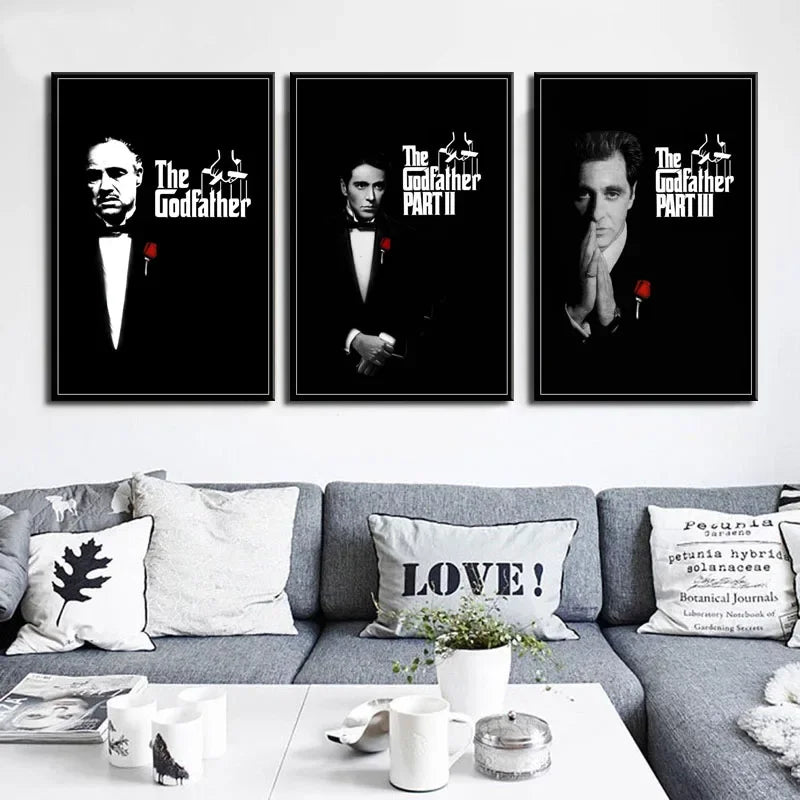 Classic, Retro, Wall Art, The Godfather Movie Series , HD Canvas Print Poster, Home Living Room Bedroom Decorative Painting
