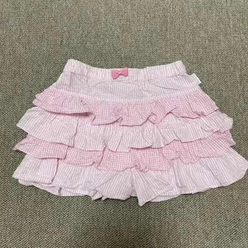 Women's Skirt Fashion Streetwear Pink Polka Dot Pattern Sports Casual Style vintage Y2K Emo Girls Sweet Harajuku Cute Slim Skirt
