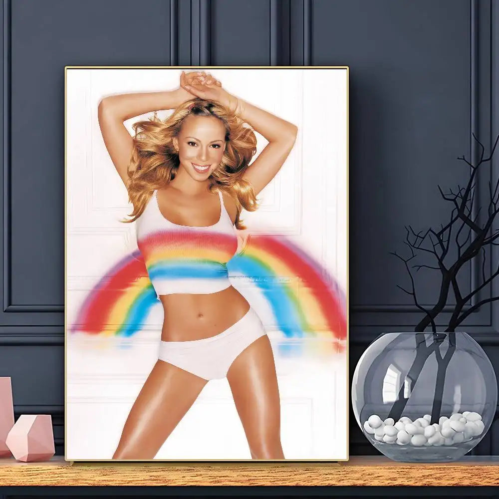 Singer Mariah Carey Poster HD Art Sticky Wall Waterproof Home Living Room Bar Decoration