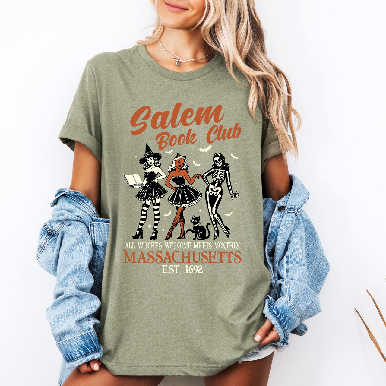 Salem Book Club Est 1692 Retro Vintage Halloween Reading Books Collector's Edition Graphic Tee
