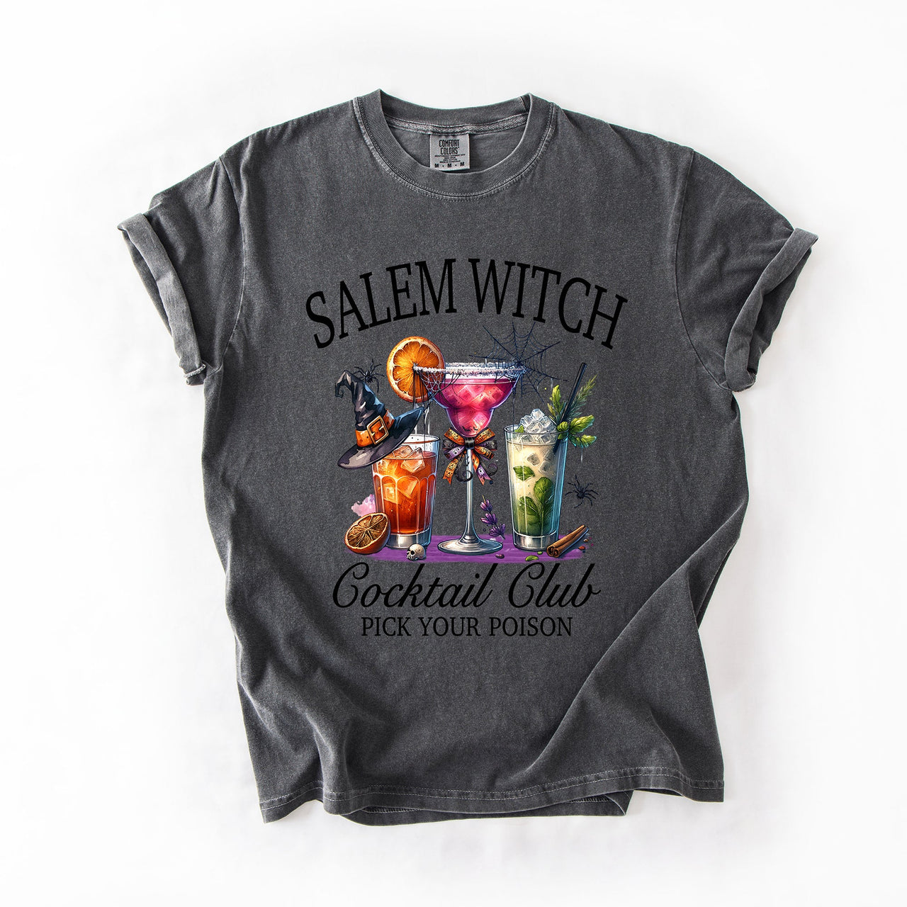 Salem Witch Cocktail Club Funny Halloween Drinks Party Limited Edition Comfort Colors Tee