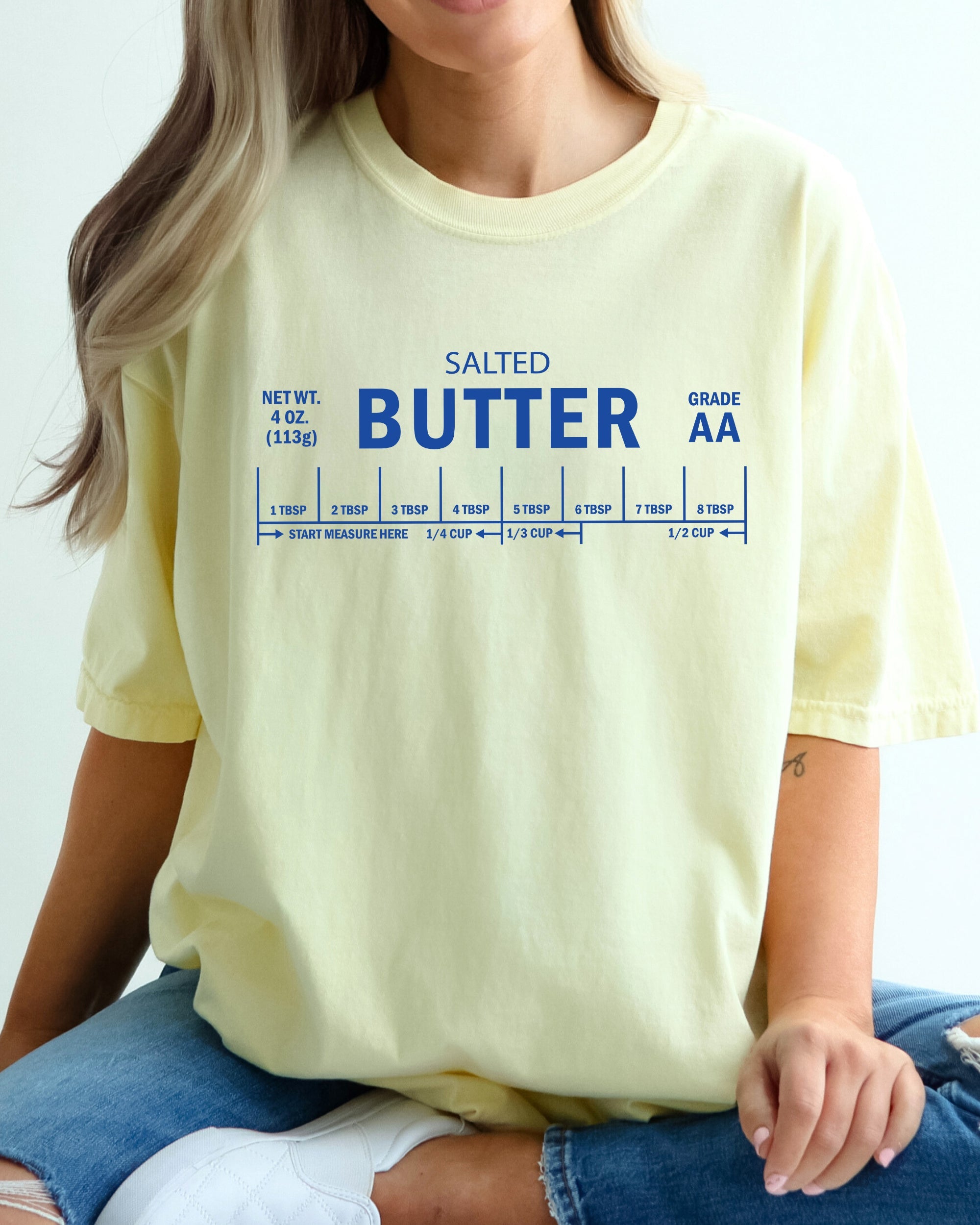 Salted Butter Funny Sassy Humorous Graphic Print Statement Design Comfort Colors Tee