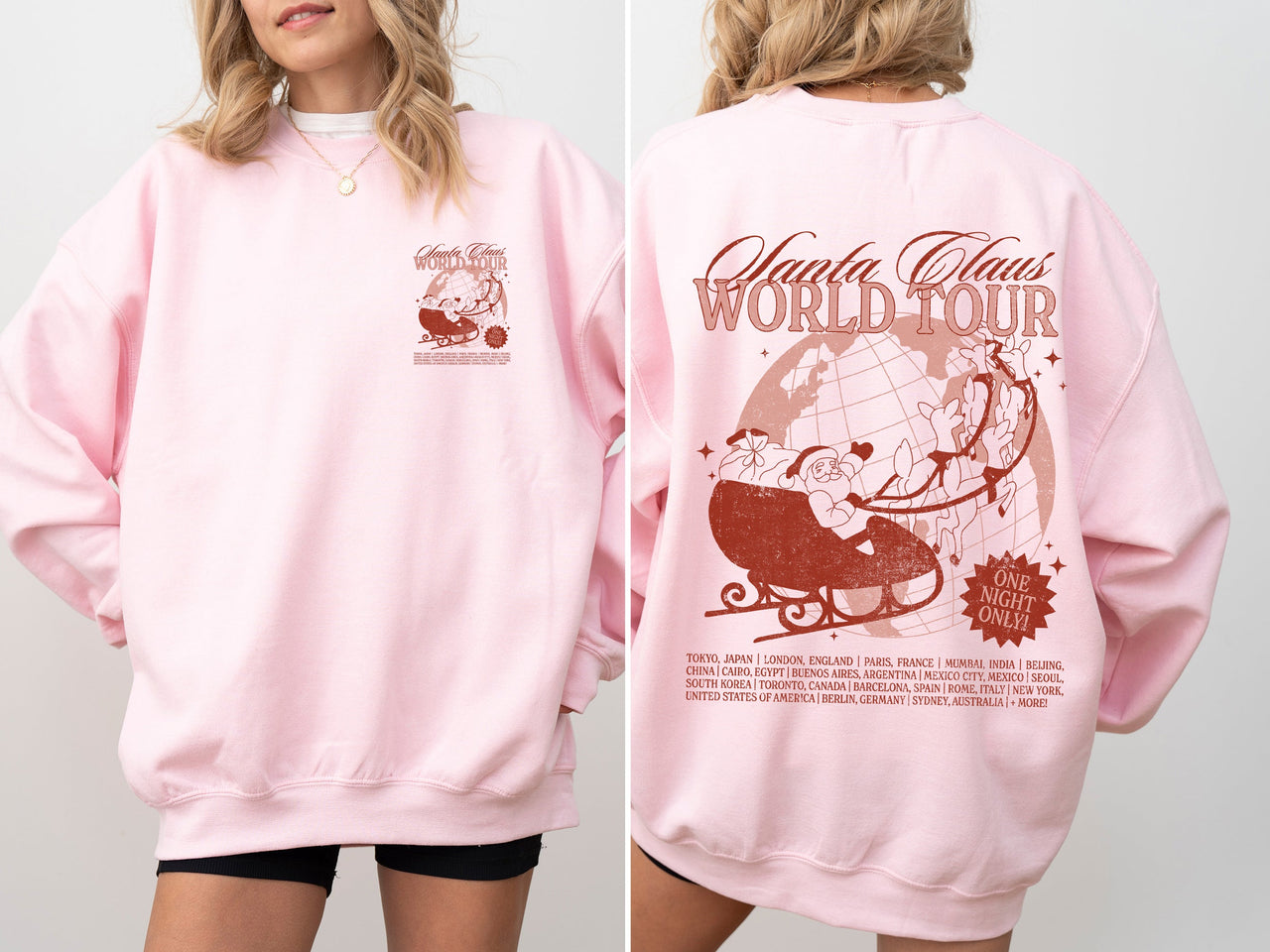 Santa Claus World Tour Christmas Sleigh Reindeer Magic Winter Holiday Tour Edition Sweatshirt
