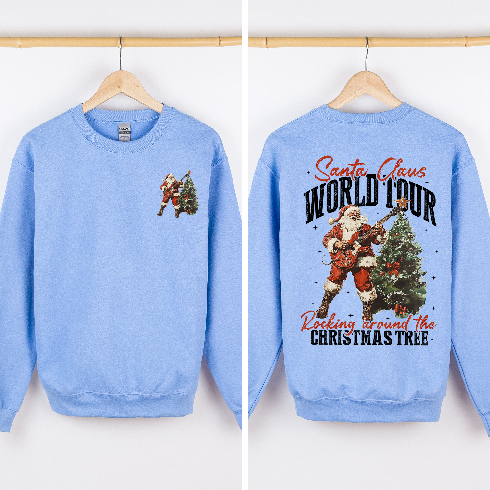 Santa Claus World Tour Front And Back Reading Christmas Library Lovers Sweatshirt