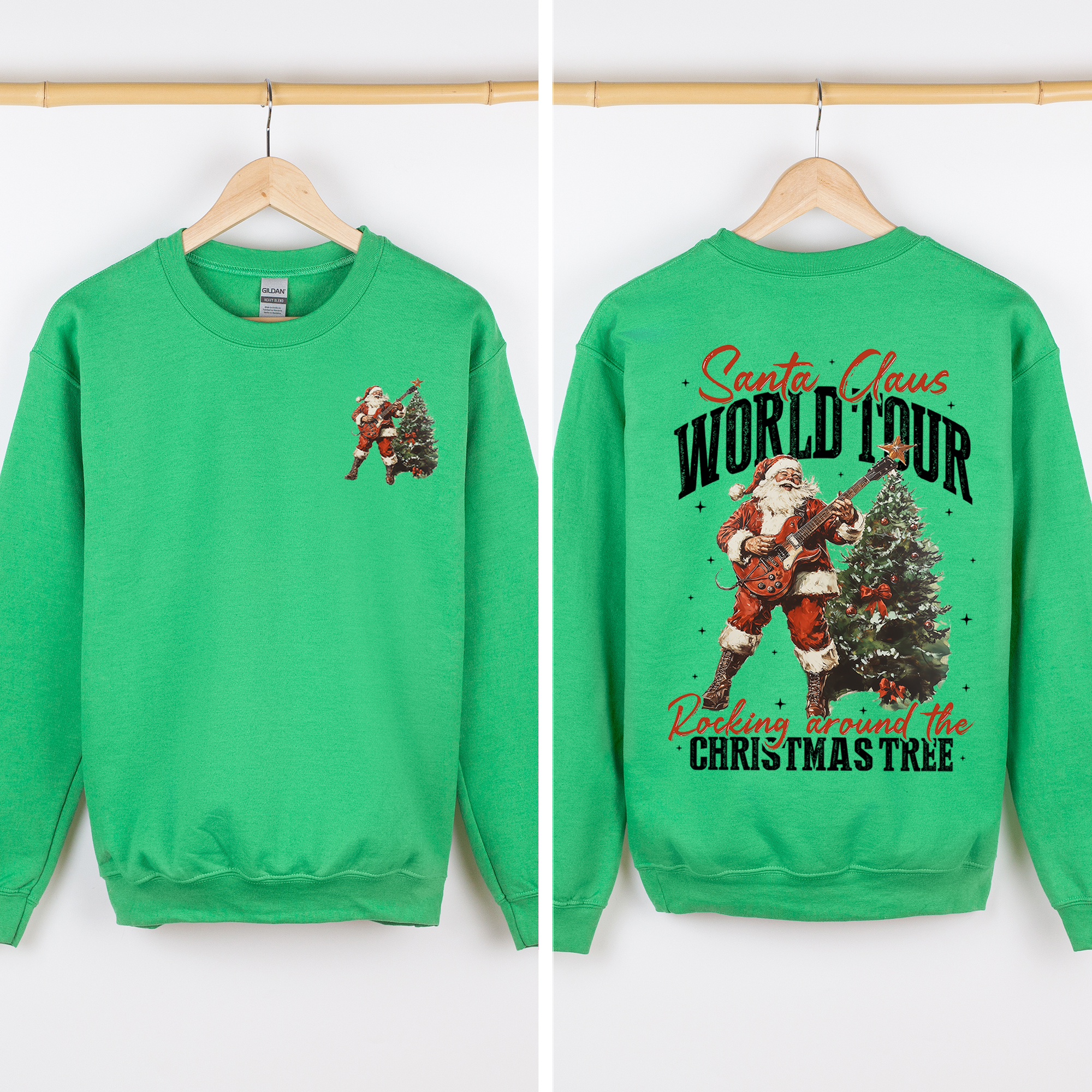 Santa Claus World Tour Front And Back Reading Christmas Library Lovers Sweatshirt