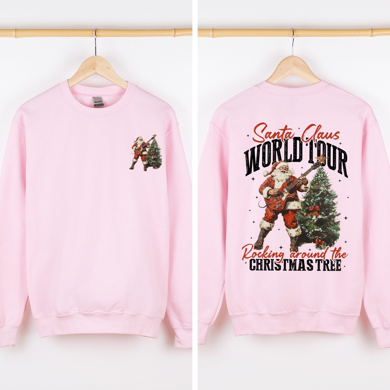 Santa Claus World Tour Front And Back Reading Christmas Library Lovers Sweatshirt