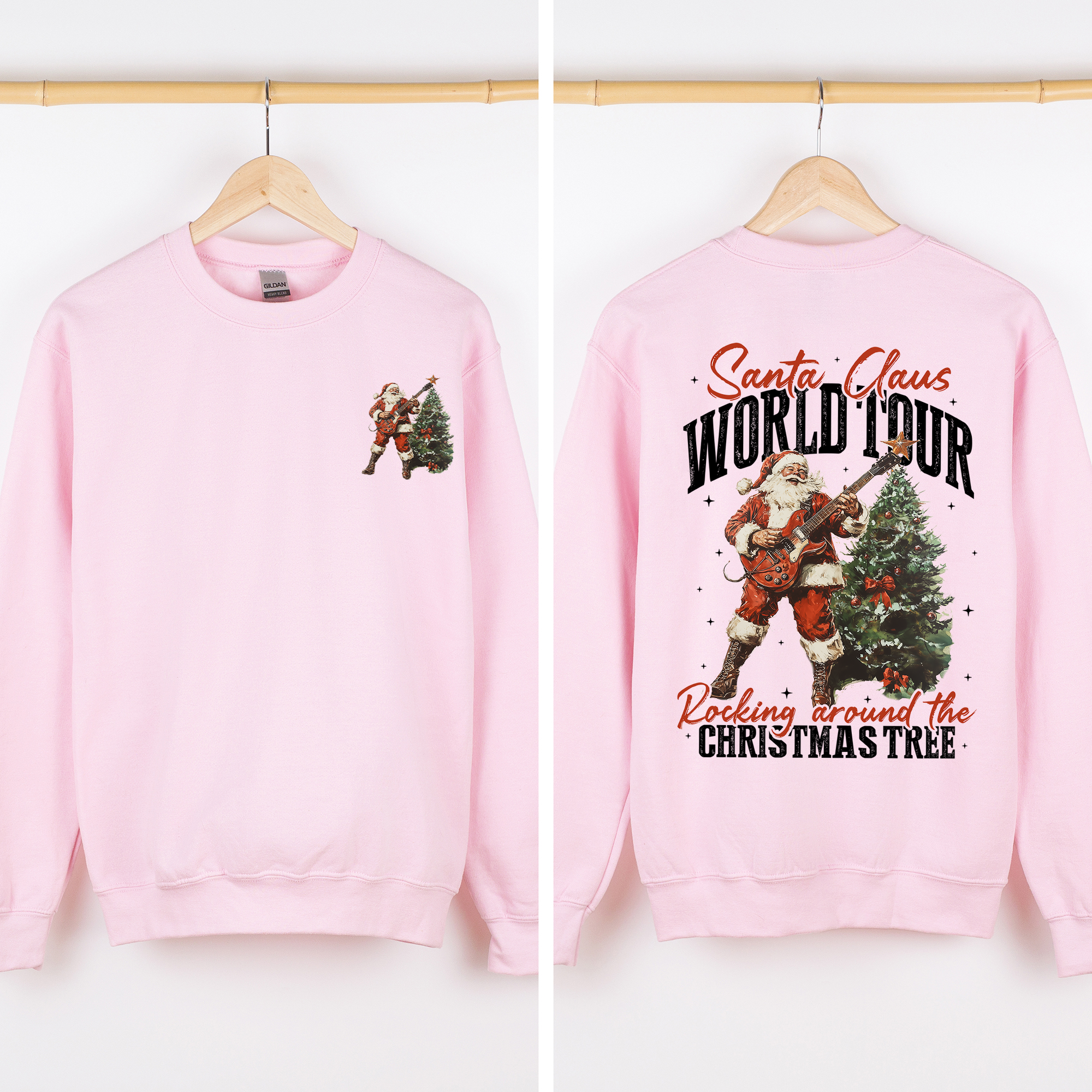 Santa Claus World Tour Front And Back Reading Christmas Library Lovers Sweatshirt