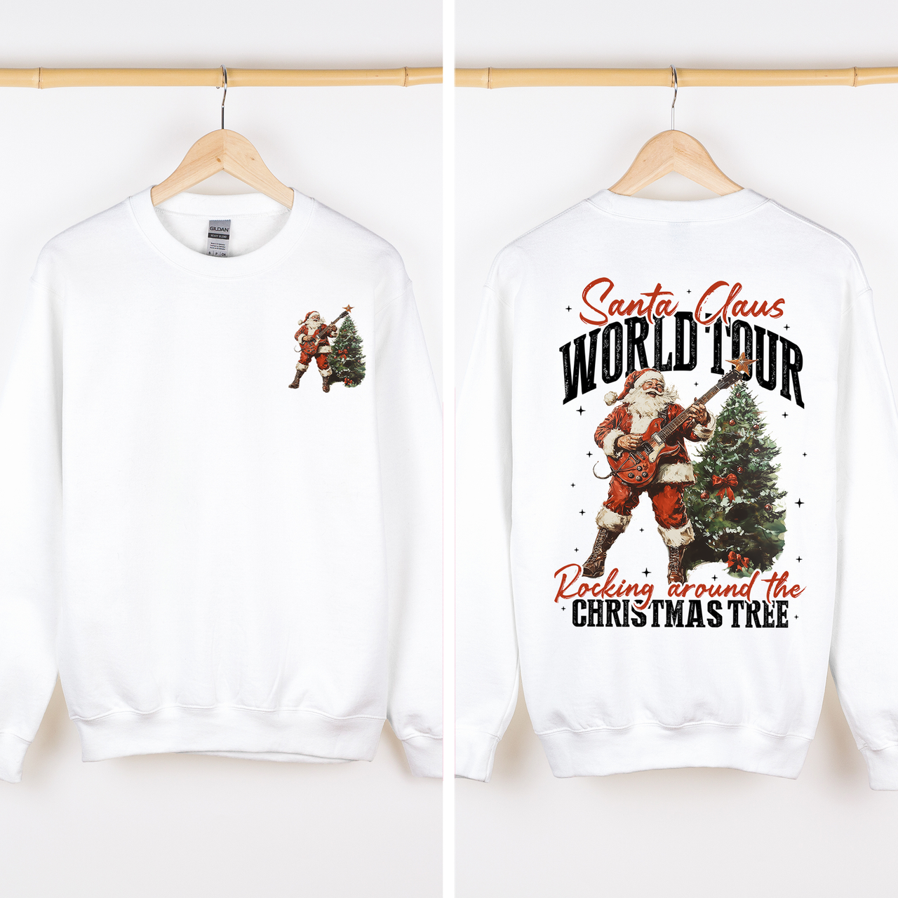 Santa Claus World Tour Front And Back Reading Christmas Library Lovers Sweatshirt