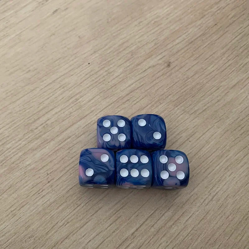 5pcs/set Two Colors Dice Puzzle Board Game Accessory  6 Sided Point Dice Funny Game 16mm
