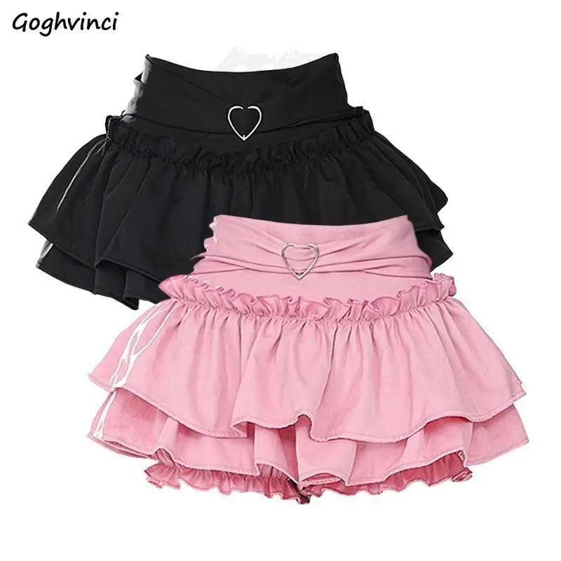 Puffy Cake Skirts Women Ruffles Chic Popular Sweet Spicy Girls Gothic All-match Korean Fashion Streetwear Summer  Y2k