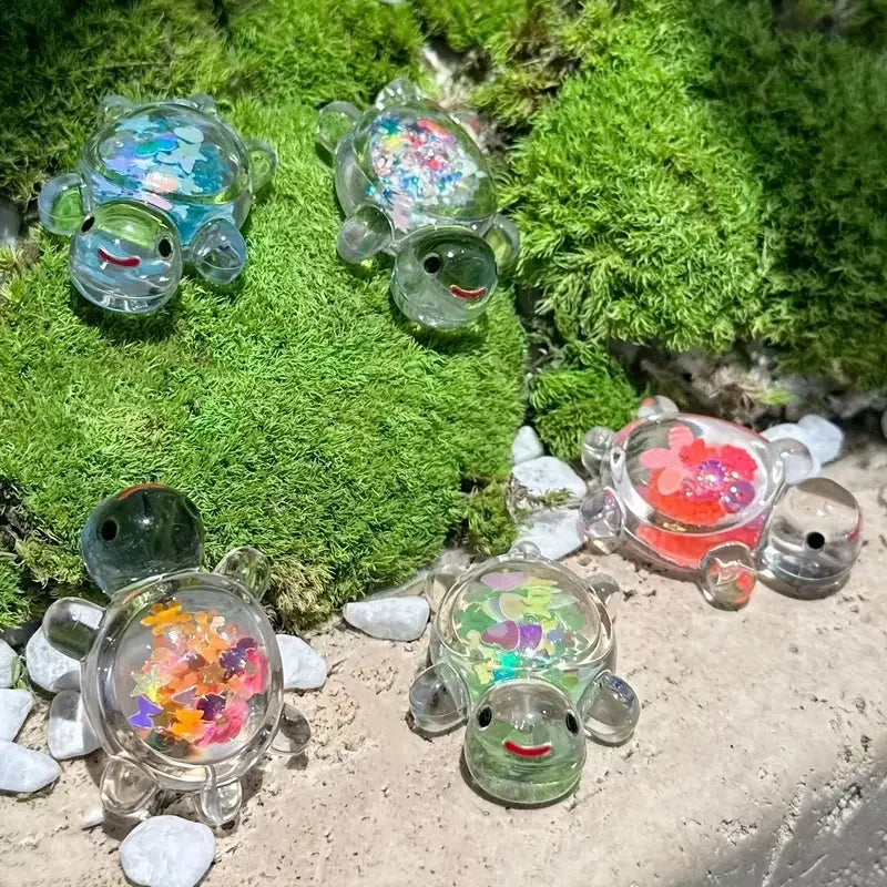 Luminous Mini Sea Turtle Statues Random Selection Ocean Animal Themed Party Decor, Garden Micro Landscape DIY Bead Crafts