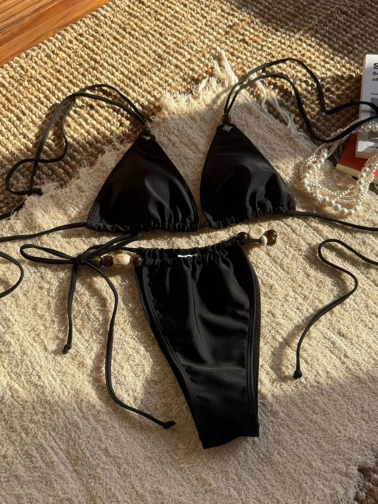 Sexy Brown Bikini 2026 Women Solid Red Halter Push Up Bra Tie Side Triangle Swimsuit Summer Bathing Suit Lace Up Micro Swimwear