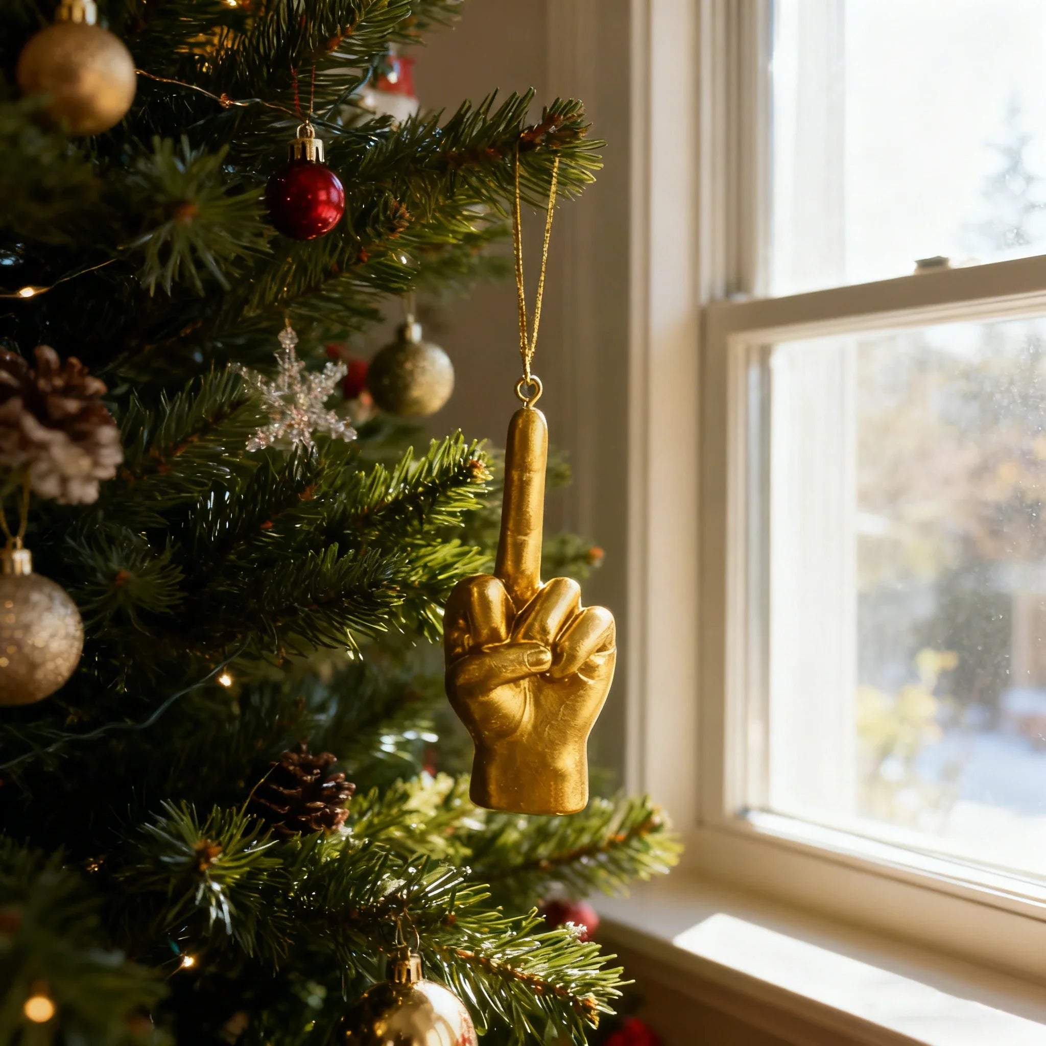 Custom Middle Finger Figurines, Creative Hanging Ornaments, Christmas Tree Decorations, Wacky Holiday Gifts