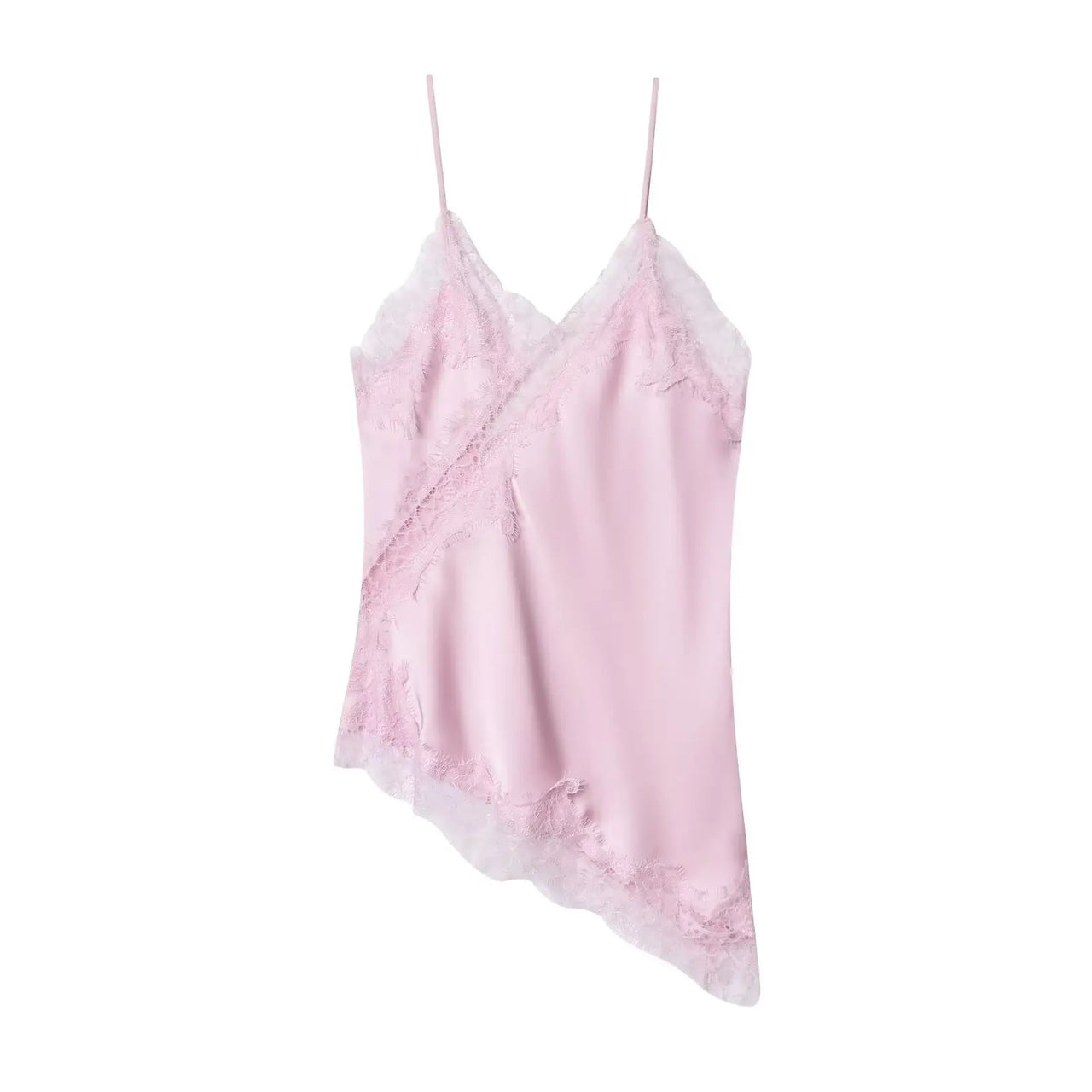 HH Sexy Women Asymmetrical Lace Slip Tops Summer Female Backless Sleeveless Off Shoulder Underwear Tanks Elegant Beach Camisole