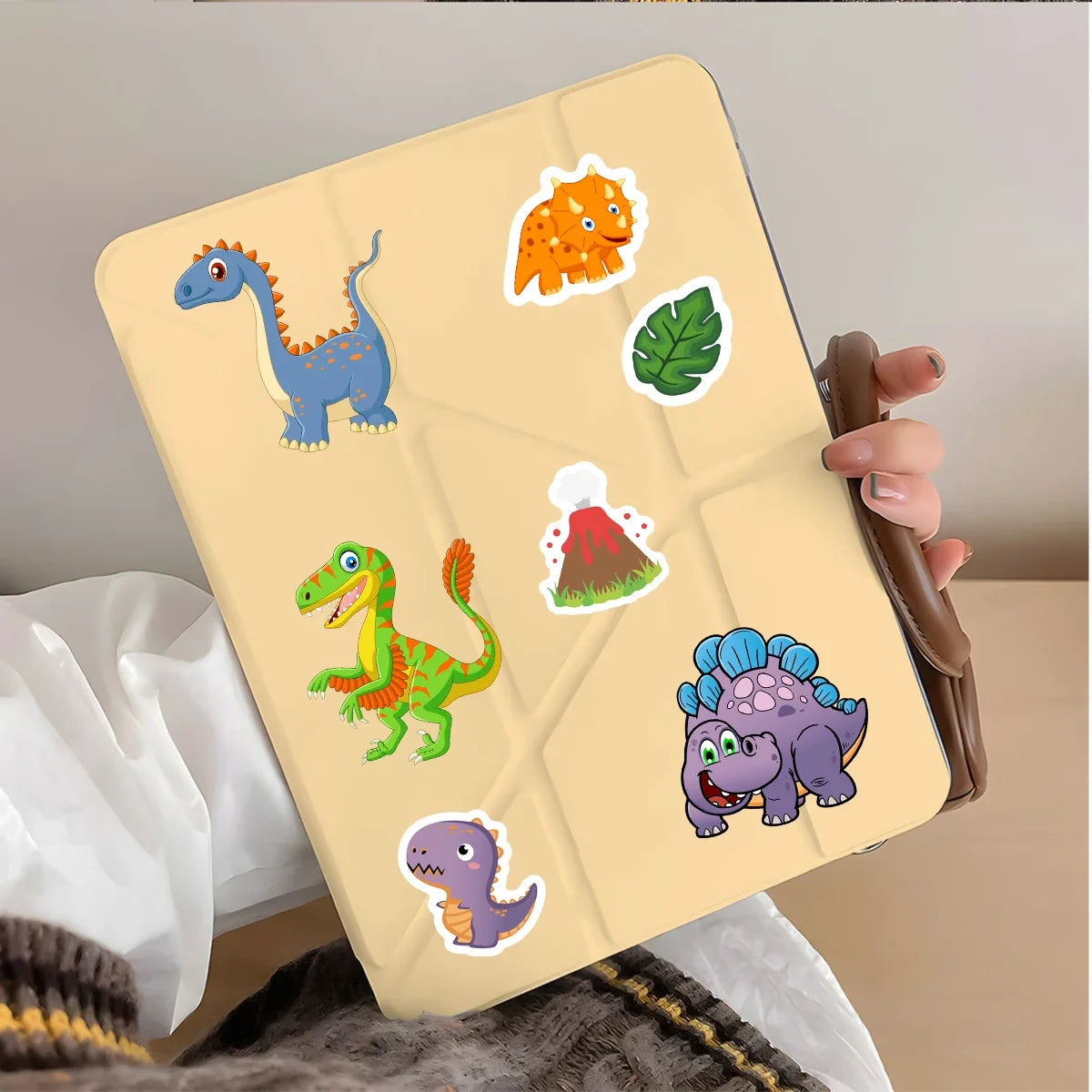 8/16/24PCS Cute Dinosaur Puzzle Stickers, Face Stickers Handmade DIY Creative Personalized Decoration Waterproof Sticke