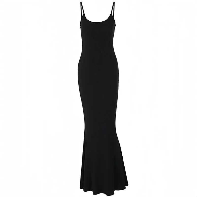 Satin Slip Sleeveless Backless Maxi Dress Women Y2K Summer Bodycon Elegant Sexy Outfits Ladies Birthday Party Club Sundress