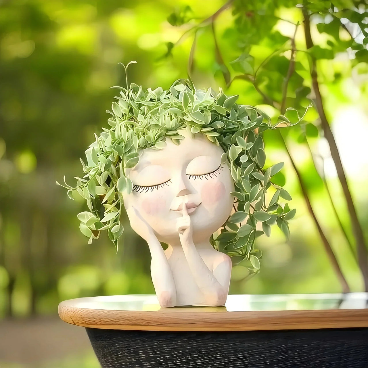 1 Piece Girl Face Vase, Creative Home Decoration, Balcony Living Room Decorative Ornaments, Christmas Gift, Thanksgiving Gift